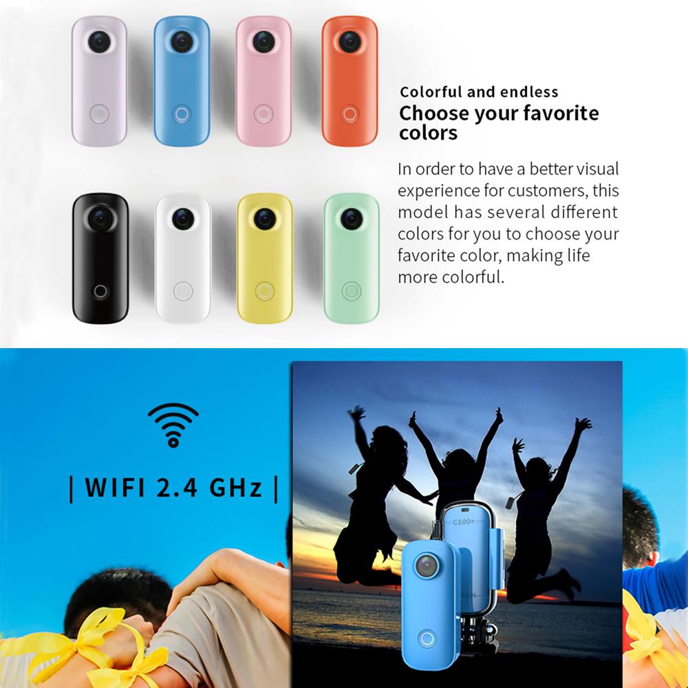 SJCAM C100 Plus Camera hành động Máy bay xe máy Mũ bảo hiểm xe đạp DV Chụp chống lắc lư trượt nước Vlog Vlog Thumb Sport Cam