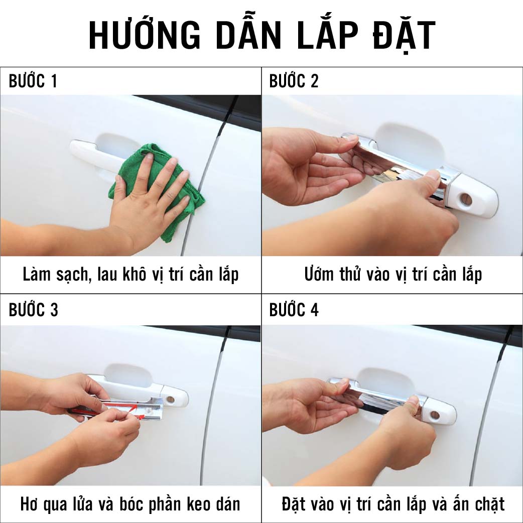 Ốp Tay Hõm Cửa Cho Dòng Xe HYUNDAI ACCENT 2018-2021 Chất Liệu Nhựa ABS Mạ Crôm, Quà Tặng Khăn Lau Xe – Hàng Chính Hãng TDVN