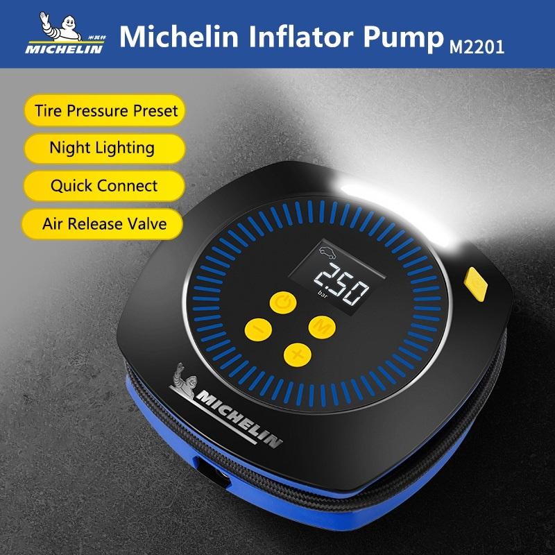 MÁY BƠM LỐP Ô TÔ MINI TỰ NGẮT MICHELIN M2201