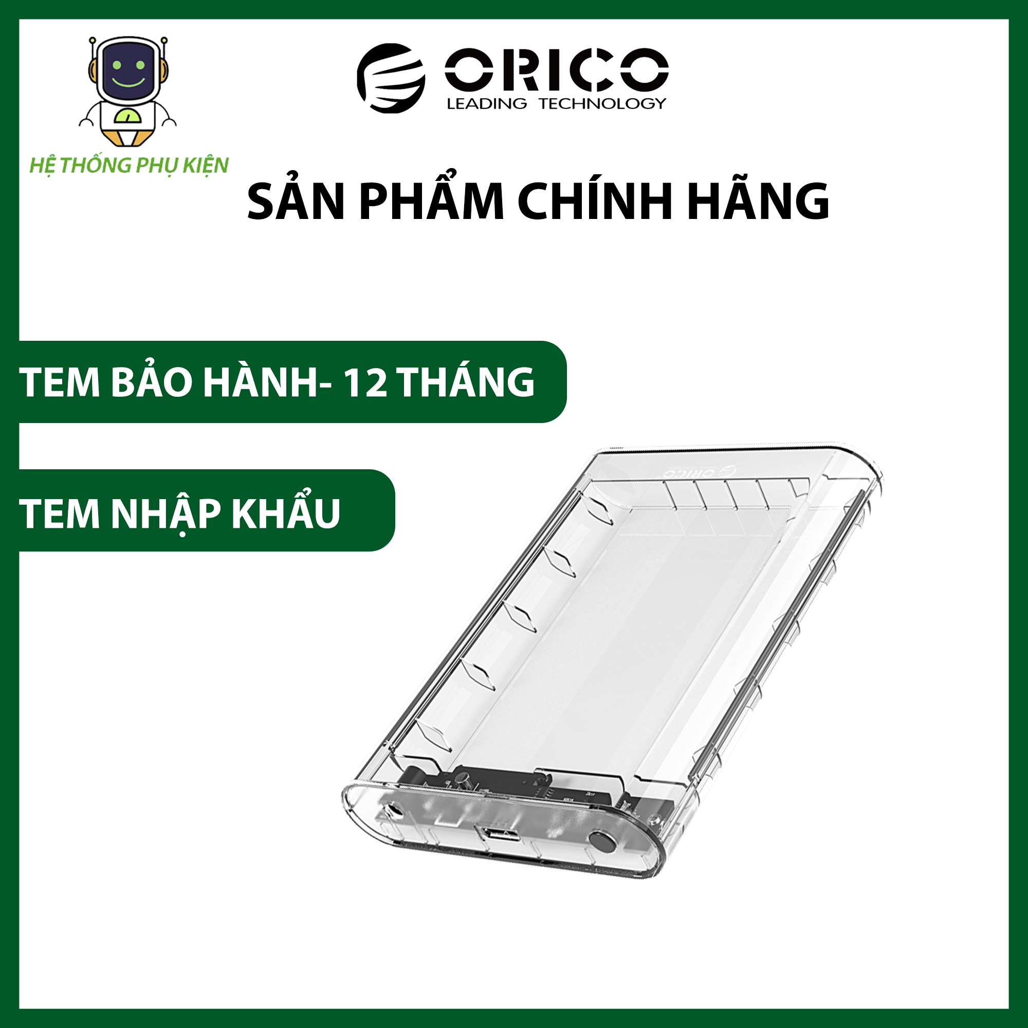 Hộp ổ cứng ORICO 3139U3  3.5" SSD/HDD SATA 3 USB 3.0- Hàng Chính Hãng
