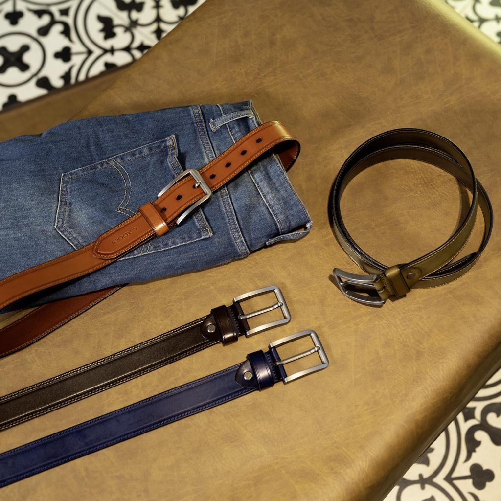 LADODI Thắt Lưng Da Bò Thật 3.8 Cm Khóa Gài Hợp Kim Sáng Màu Thời Trang Cao Cấp Cho cả Nam và Nữ - Bảo Hành 2 Năm