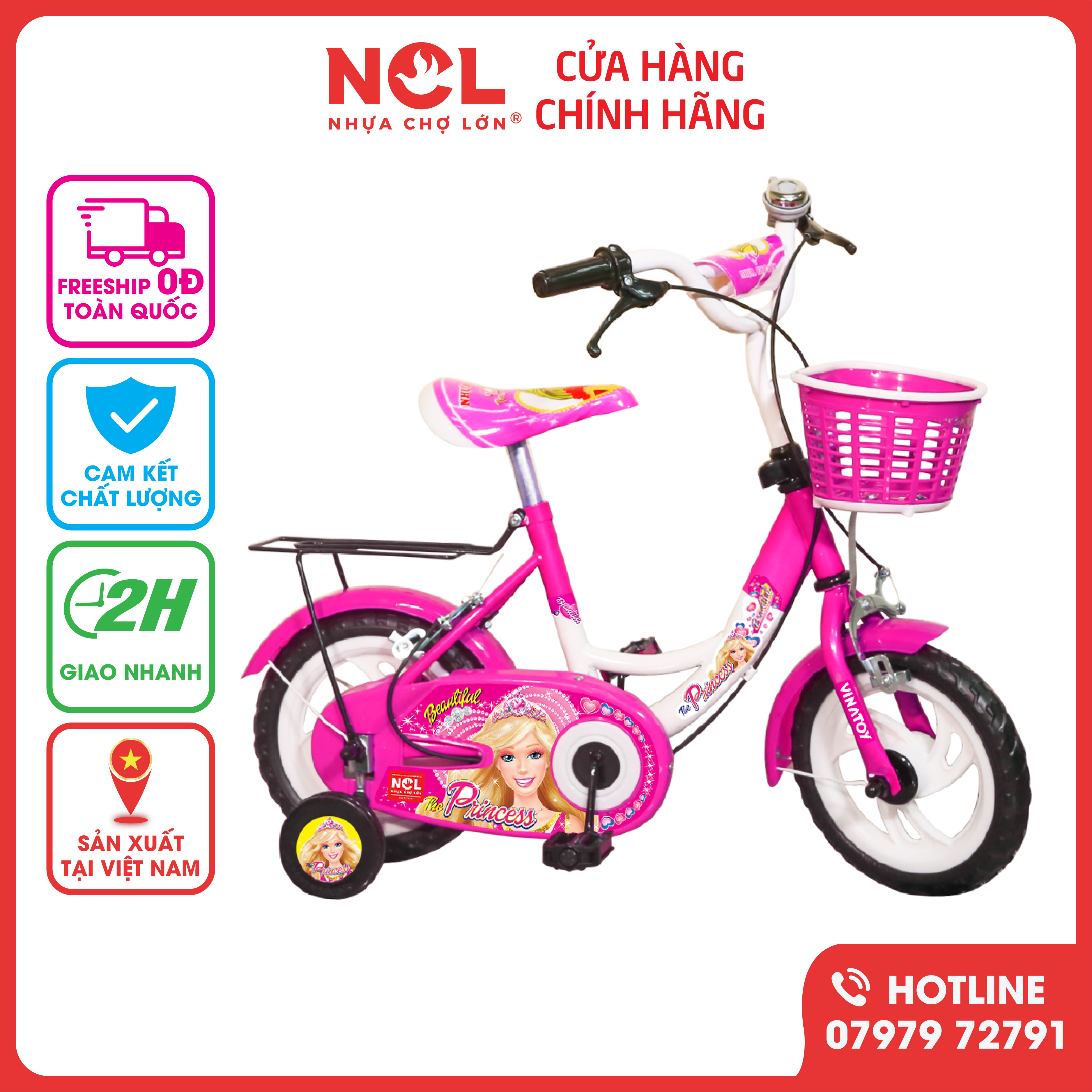 Xe Đạp Trẻ Em Nhựa Chợ Lớn K77 - Dành Cho Bé Từ 2 - 4 tuổi