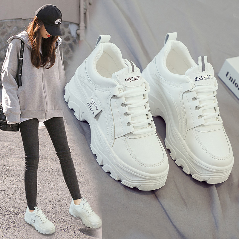 Giày sneaker nữ kiểu dáng thể thao giày độn đế cao thời trang Hàn Quốc