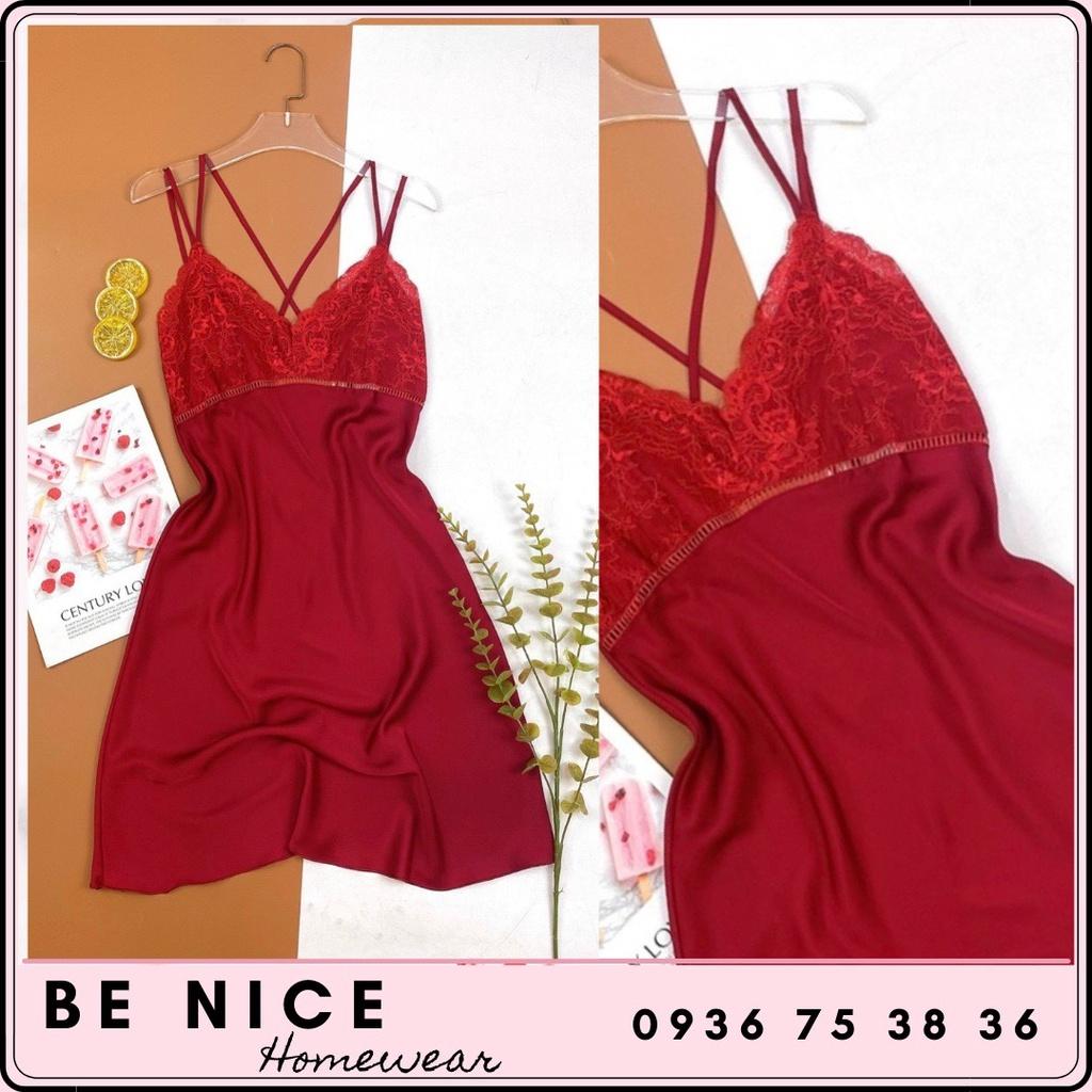 Váy lụa ngủ sexy 2 dây nhiều màu sắc, Be Nice Homewear