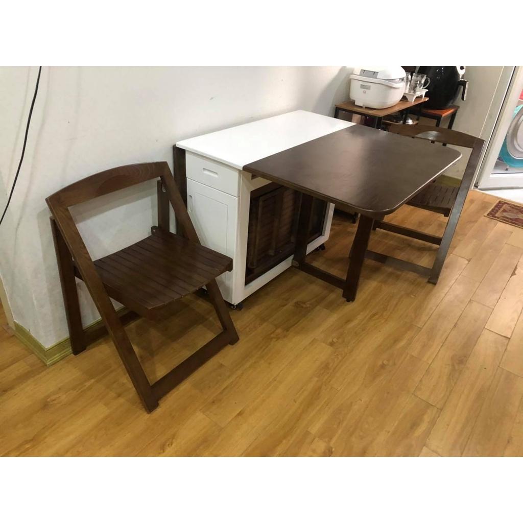 Bàn Ăn Thông Minh Gỗ Sồi - Bộ 4 Ghế Đệm