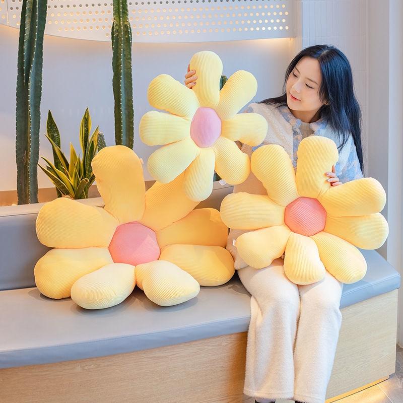 Hoa Cúc Sang Trọng Vật Có Gối Hoa Hướng Dương Miếng Xuống Cotton Chứa Đầy Vàng Hồng Ghế Gối Hoa Tất Nam Tầng Gối 3 Size