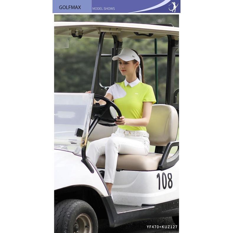 Áo ngắn tay nữ chơi golf phiên bản đặc biệt - Chất liệu polyester kết hợp spandex cao cấp PGM - YF470