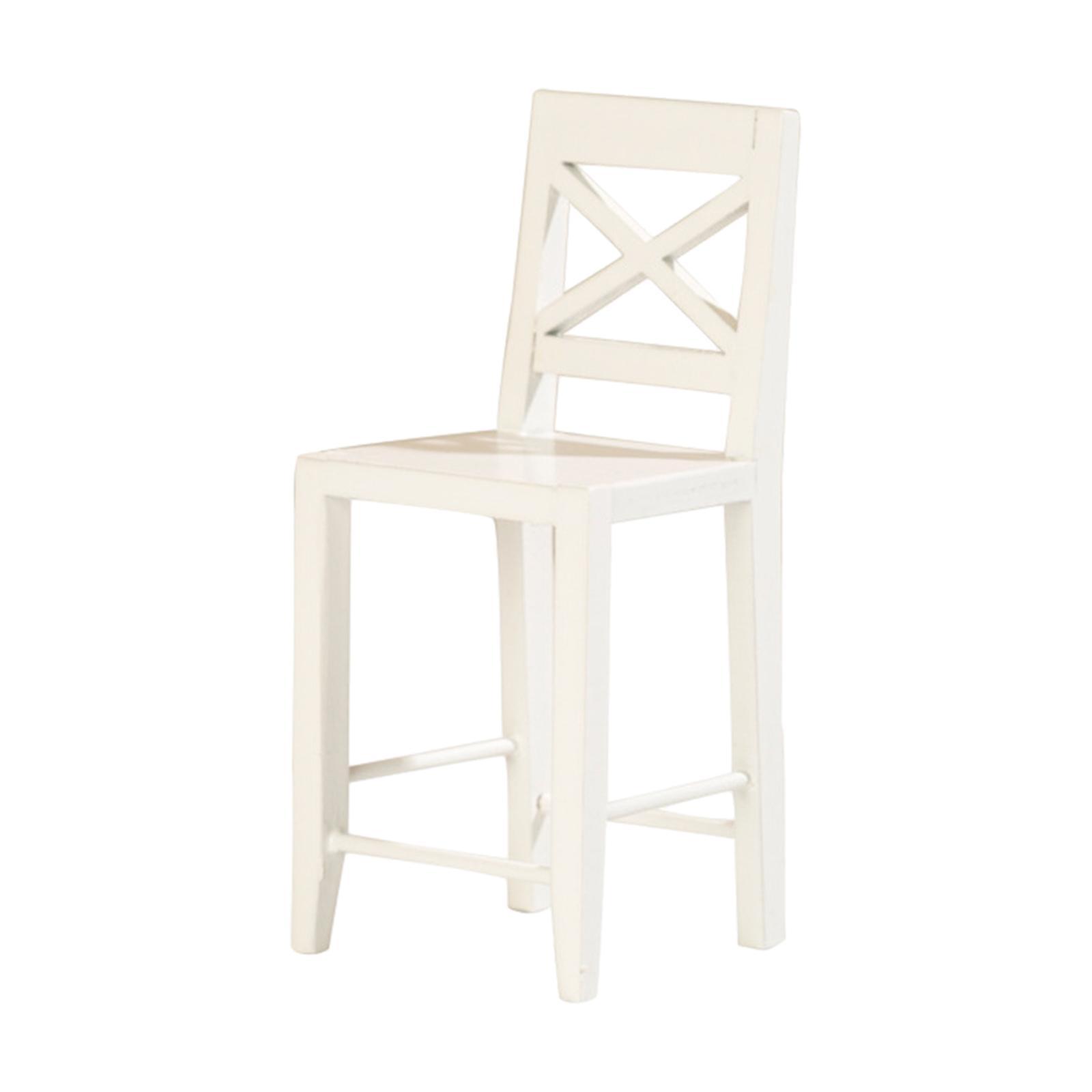 Dollhouse Chair Furniture Model Photo Props Life Scene Accessories 1:12 Chair Model Wooden Miniature Chair for Dinning Room
