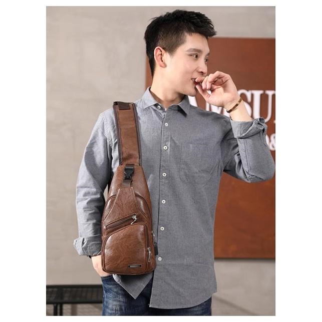 Túi đeo chéo nam Da 4 ngăn