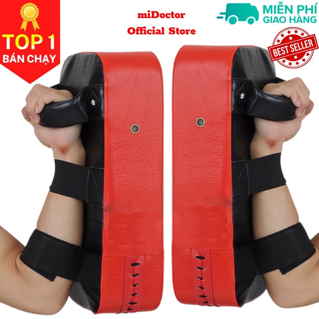 Đích đấm đá bằng da PU có lỗ xỏ ngón tay hỗ trợ luyện tập karate, boxing, Muay Thái, taekwondo - Chính hãng miDoctor