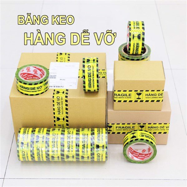 Băng dính hàng dễ vỡ AVCO siêu dai không thấm nước dùng gói hàng