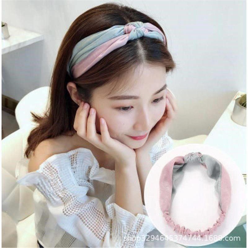 Băng Đô Turban Thắt Nút Phối 2 Màu Phong Cách Hàn Quốc Vải Lụa - Mã BD003