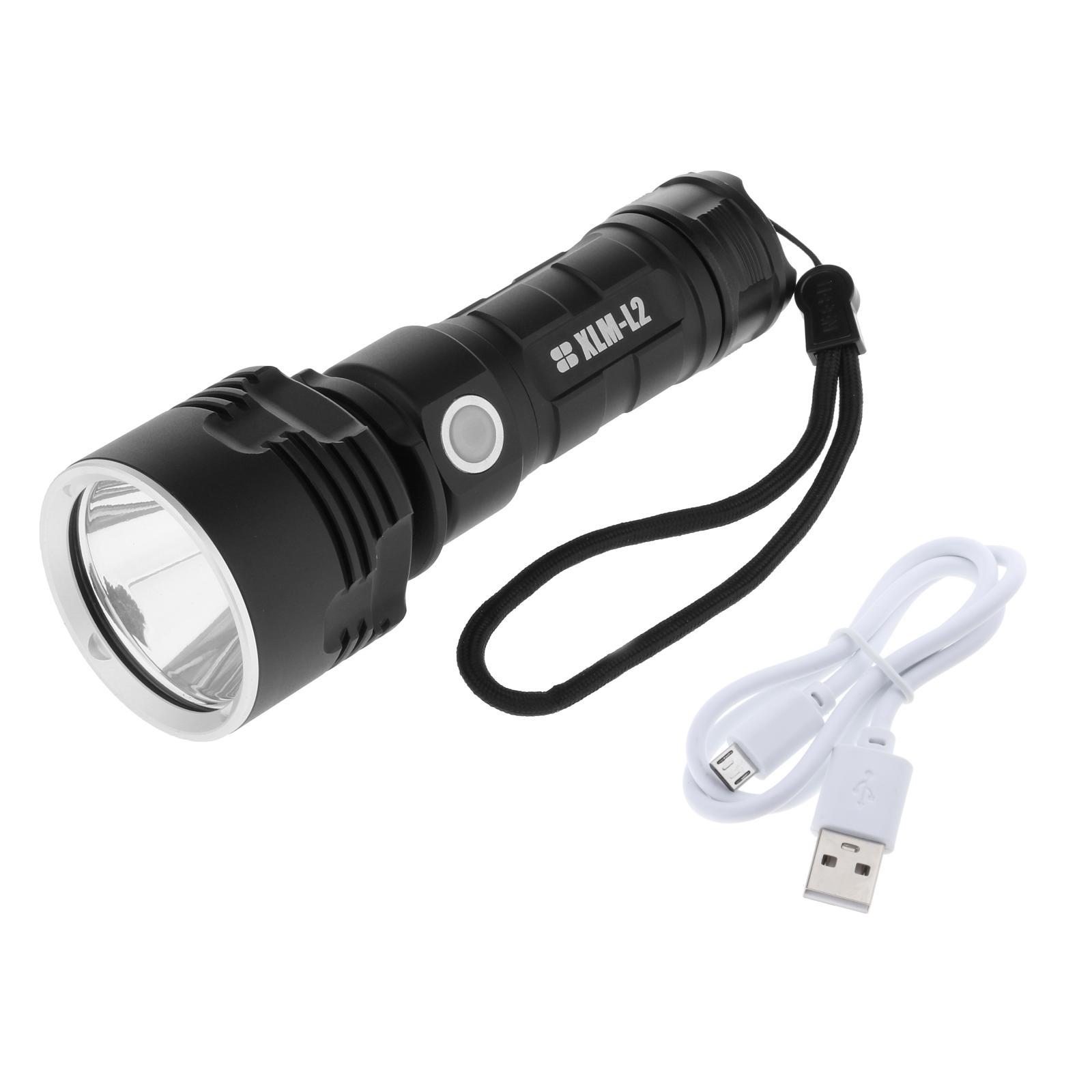 USB Rechargeable LED Powerful Flashlight with Bright Lamp