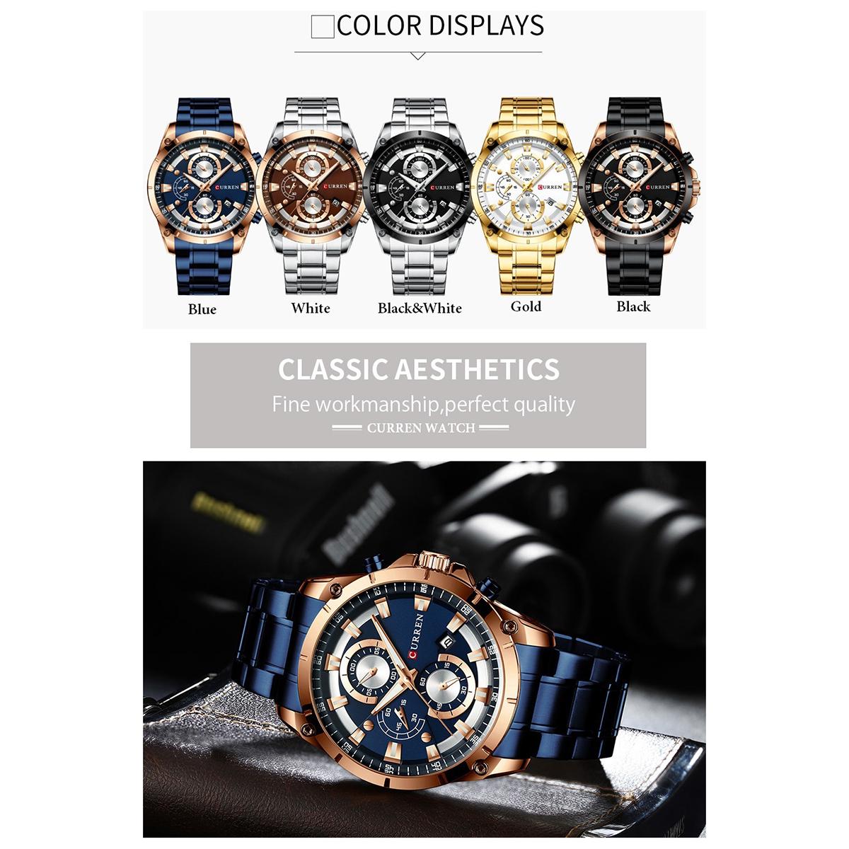 Đồng hồ CURREN 8360 Luxury Business Classic Quartz đeo tay phát sáng chống nước 3ATM,không gỉ