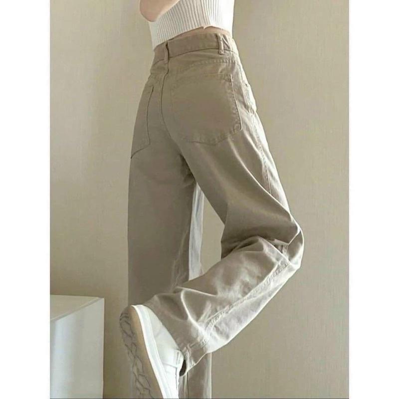 QUẦN JEANS SUÔNG BE (ẢNH THẬT TRẢI SÀN + LÊN DÁNG)