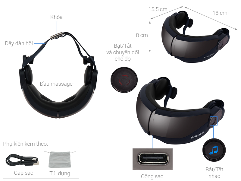 Máy massage mắt Philips PPM2702 Hàng chính hãng