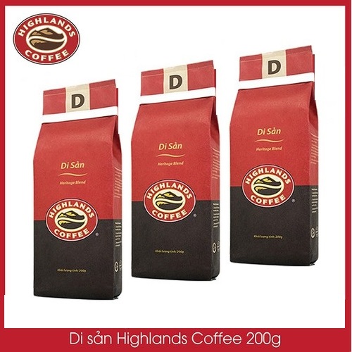 Combo 3 gói Cà phê Rang xay Di sản Highlands Coffee 200g