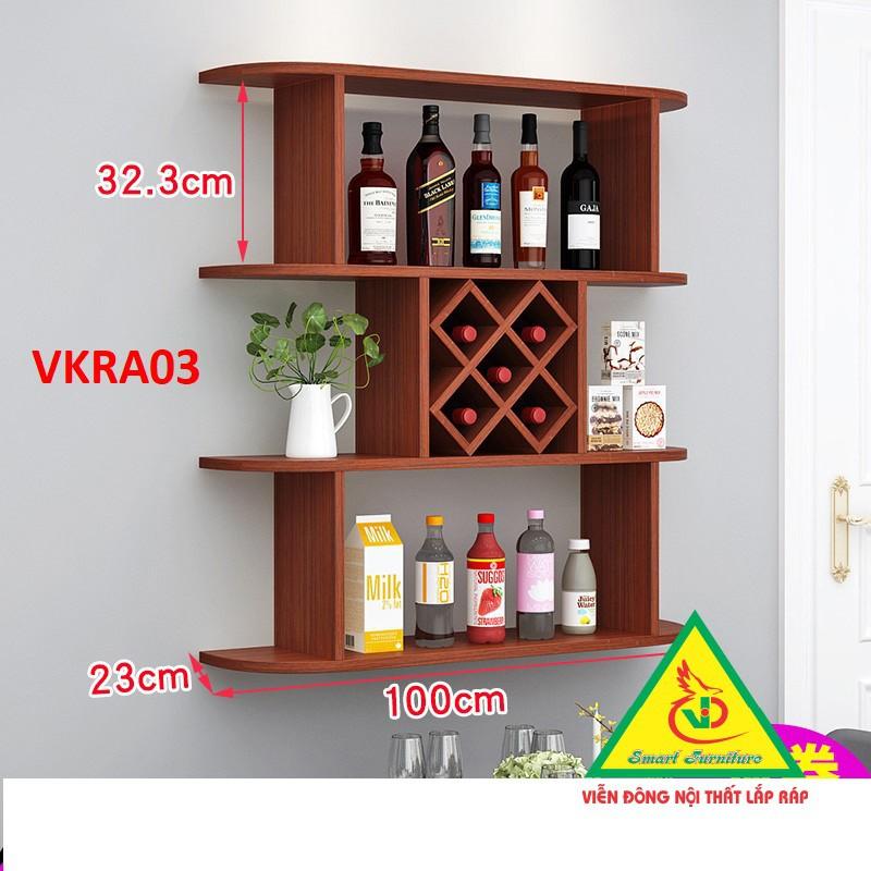 Kệ rượu trang trí treo tường VKRA03