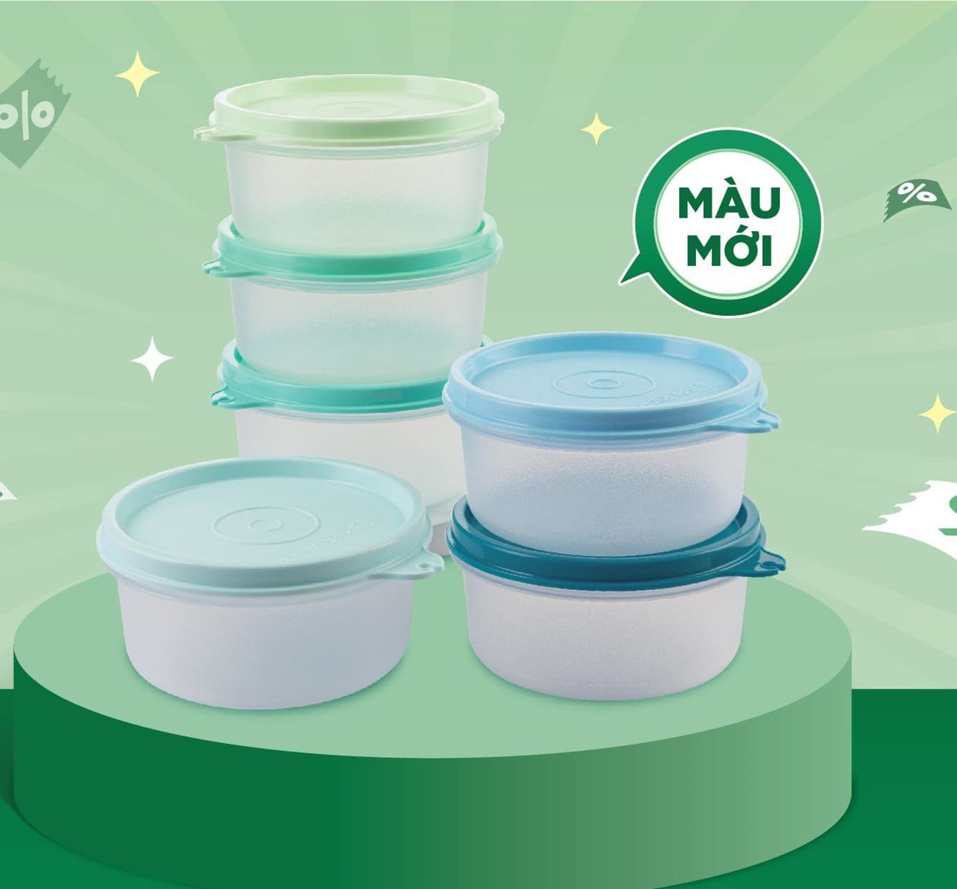 Bộ hộp bảo quản Tupperware Colorful Small Server 200ml (6 hộp)