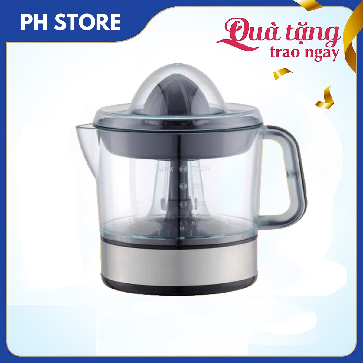 Máy Vắt Cam Inox,  Cao Cấp, Công Suất 45W, Dung Tích 700ml, Độ Bền Cao, Có Khay Ngăn Hột, Lược Xác Tiện Lợi, Tháo Lắp Vệ Sinh Dễ Dàng