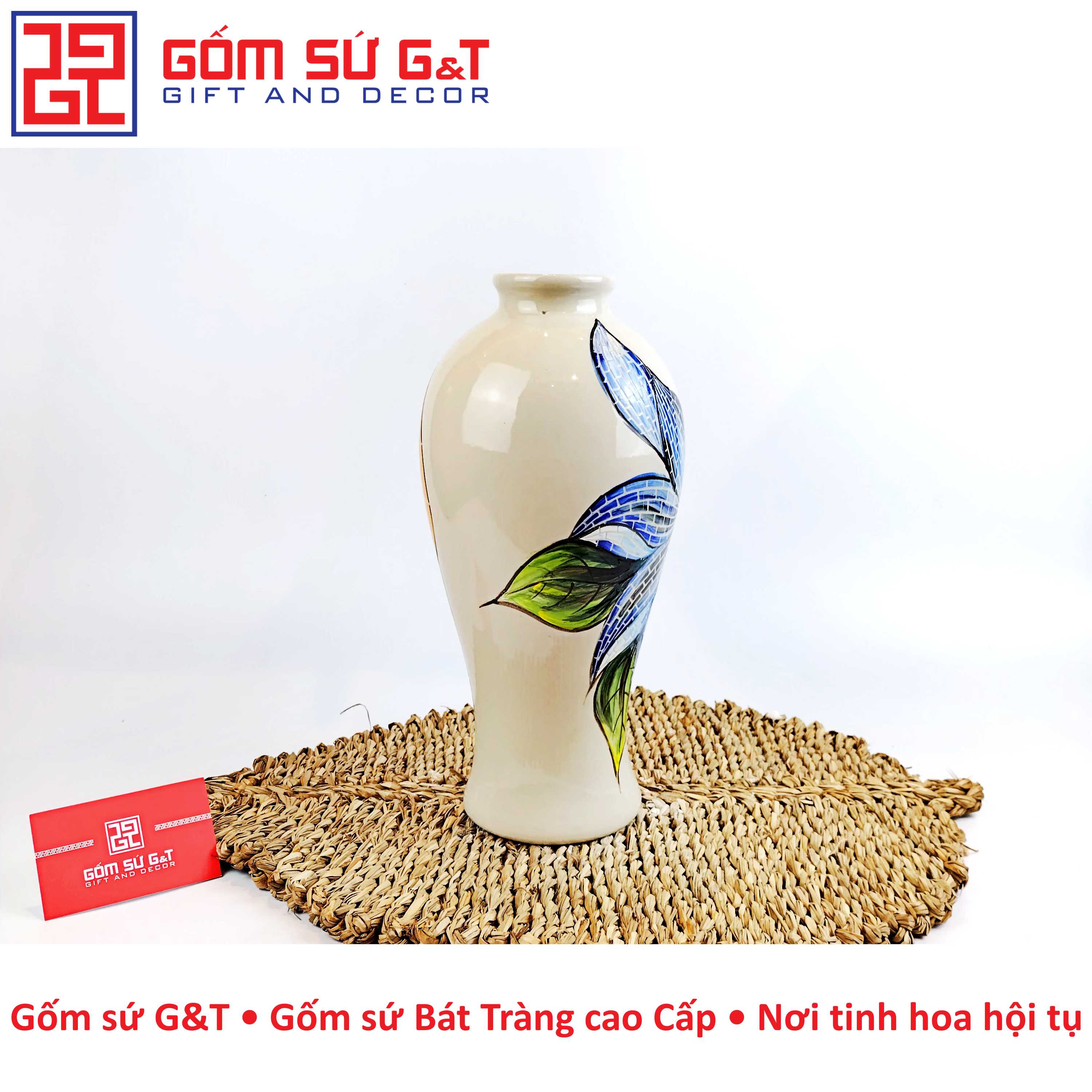 Lọ hoa dáng chân đèn hoa loa kèn Gốm Sứ G&T