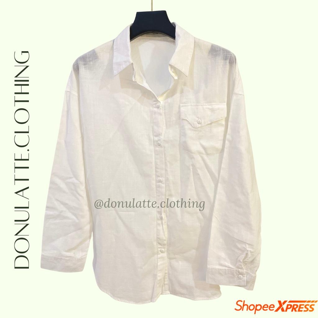 Áo sơ mi nữ vải xô dáng slim dài tay kiểu dáng basic nhiều màu sắc - donulatte.clothing Muslin Fabric Shirt