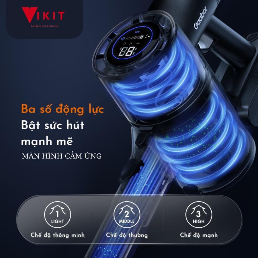 Máy hút bụi cầm tay không dây CÓ MÀN HÌNH cảm ứng được cao cấp lực hút mạnh robot VIKIT S4- Hàng chính hãng