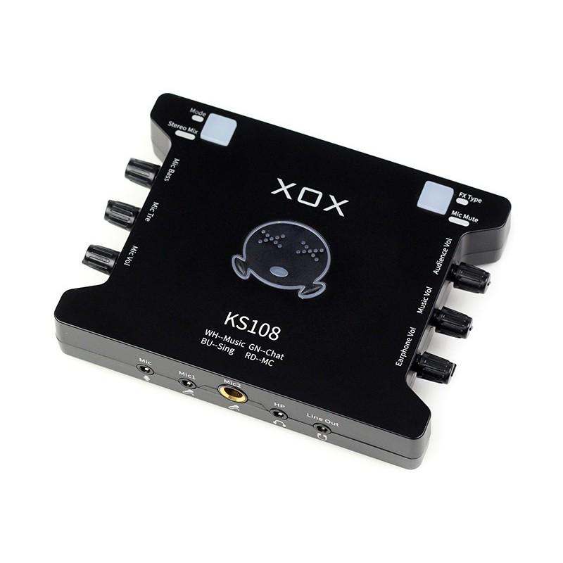 Sound Card XOX KS108 chuyên dùng cho thu âm, hát karaoke, Livestream, Phiên Bản Quốc Tế Có Tiếng Anh