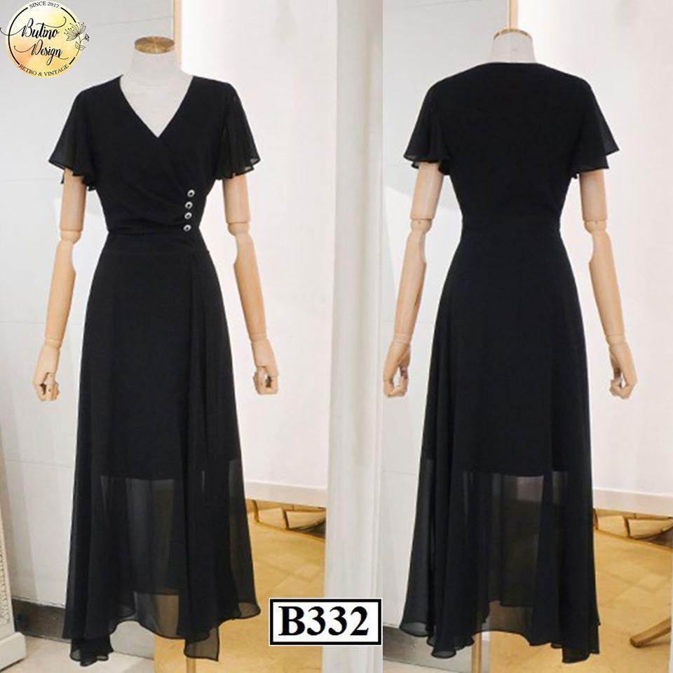Váy đầm suông B332 Đen thời trang nữ hàng thiết kế Cao Cấp
