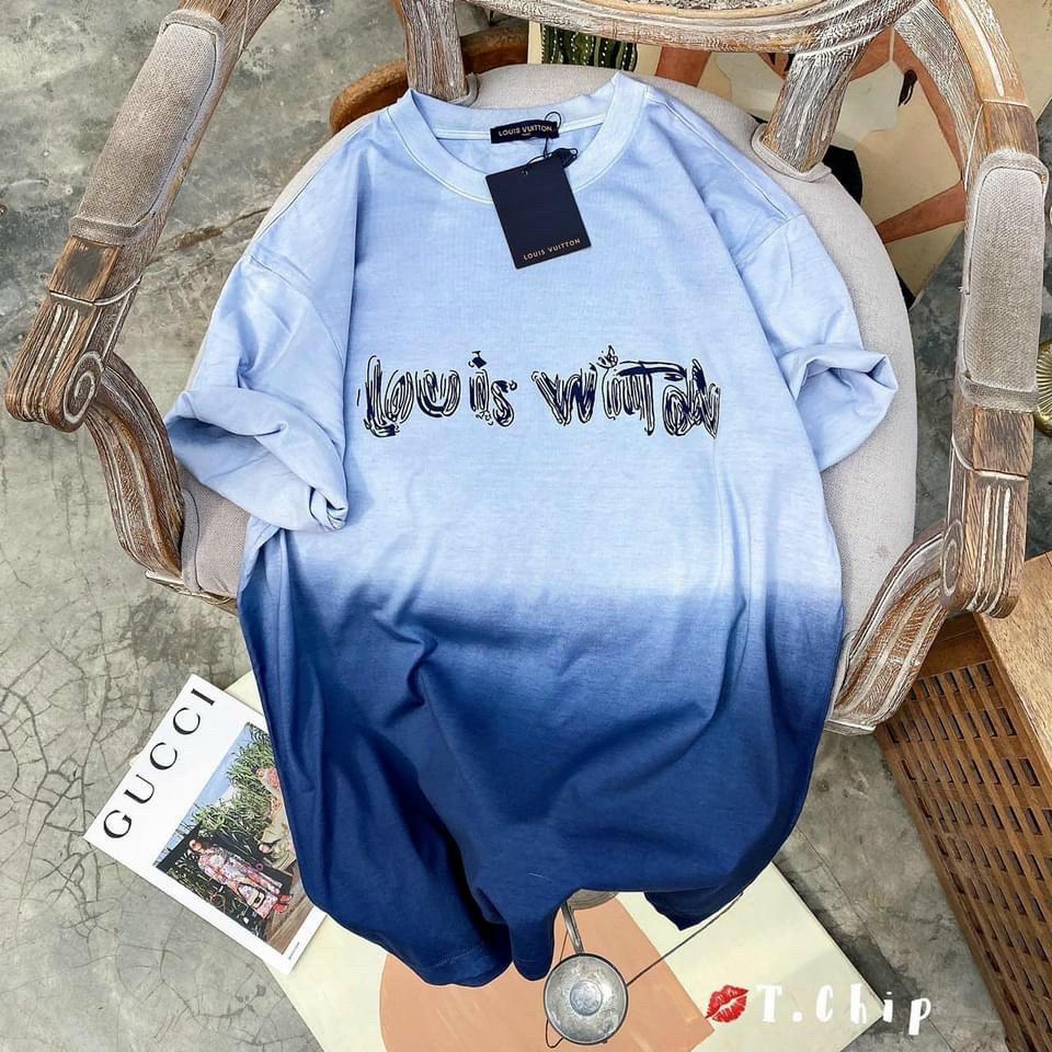 Áo Phông Loang Louis Unisex Dáng Rộng 2 Màu dưới 65kg - Áo Thun Nam Nữ Cộc Tay Cổ Tròn