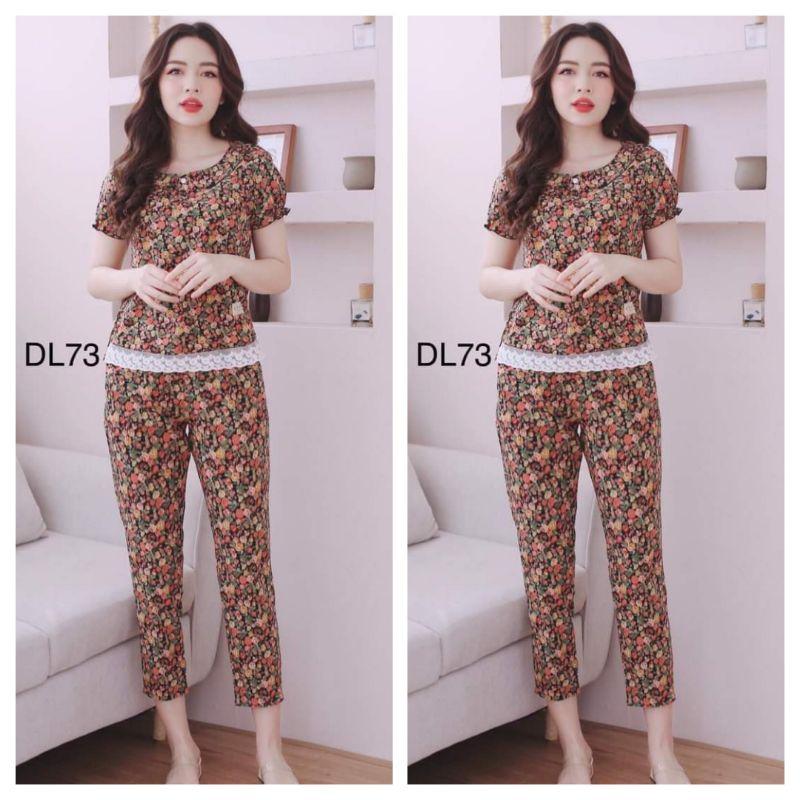 Quần áo mặc nhà cổ nhún xinh 5 màu ảnh thật