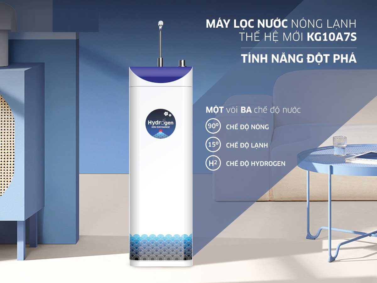 Máy Lọc Nước Hydrogen Slim Nóng Lạnh KG10A7S - Hàng Chính Hãng