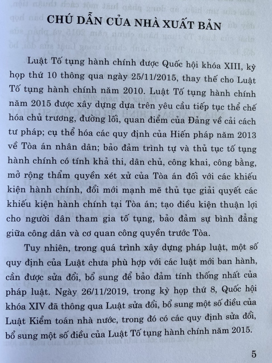 Luật Tố Tụng Hành Chính ( Hiện Hành) Sửa đổi, bổ sung năm 2019