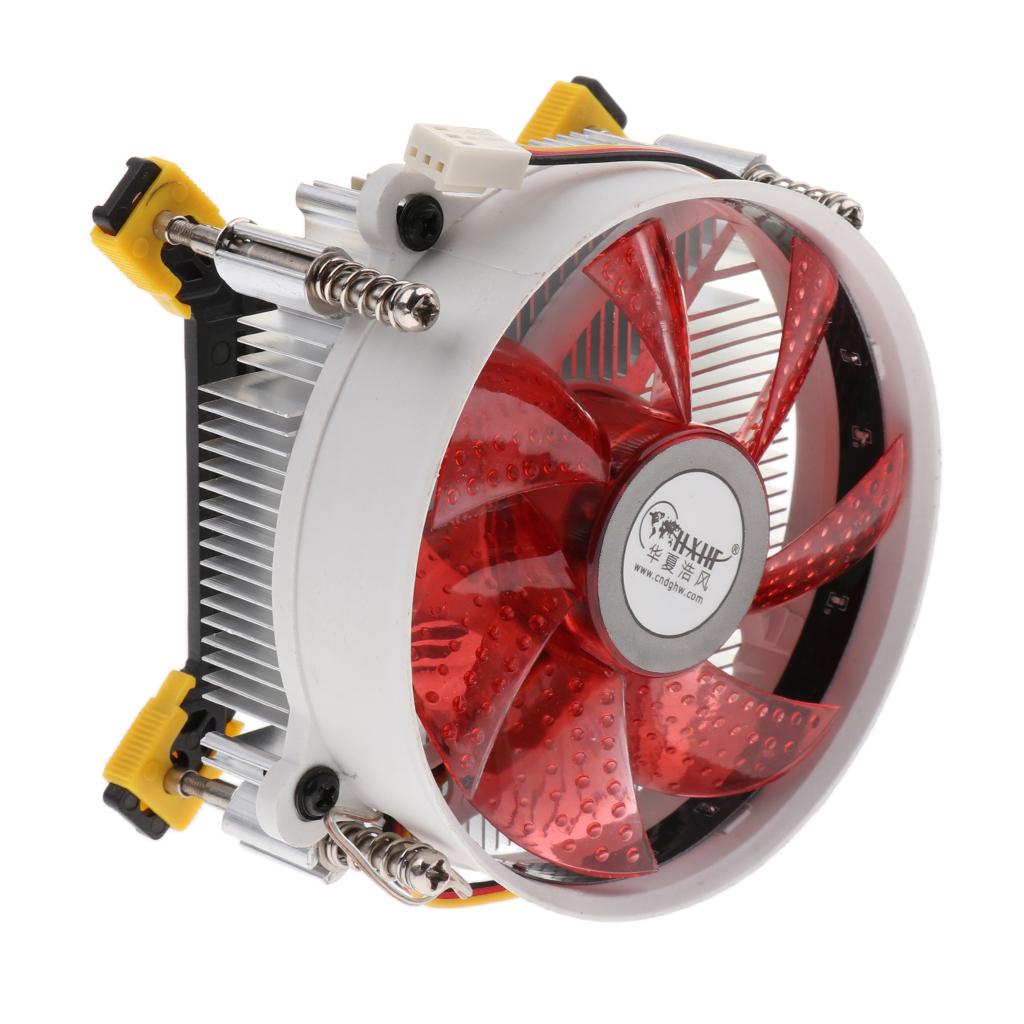 CPU Cooler Heatpipe 12cm Cooled Fan Radiator for LGA 775/1150/1151/1155/1156 Red
