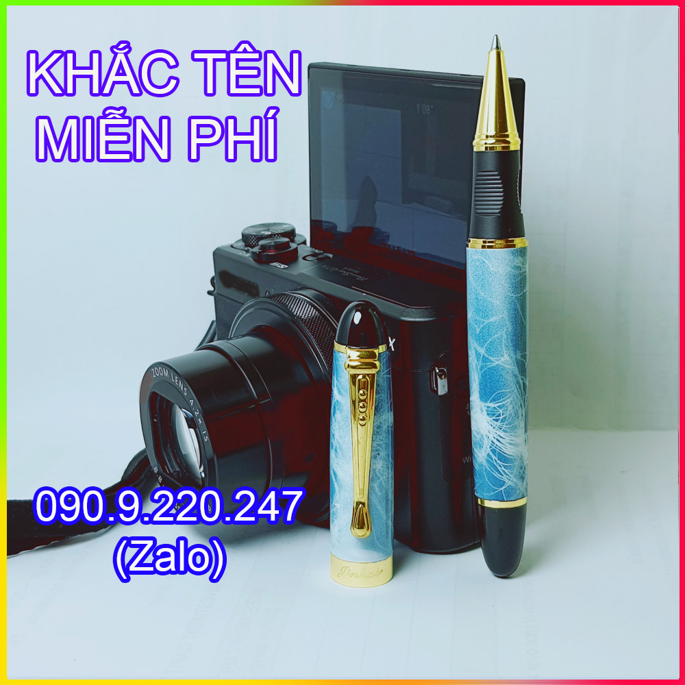 (Gift) Bút ký khắc tên cao cấp doanh nhân LC012, thép nguyên khối hoạ tiết vân đá, mực đều ở mọi góc nghiêng