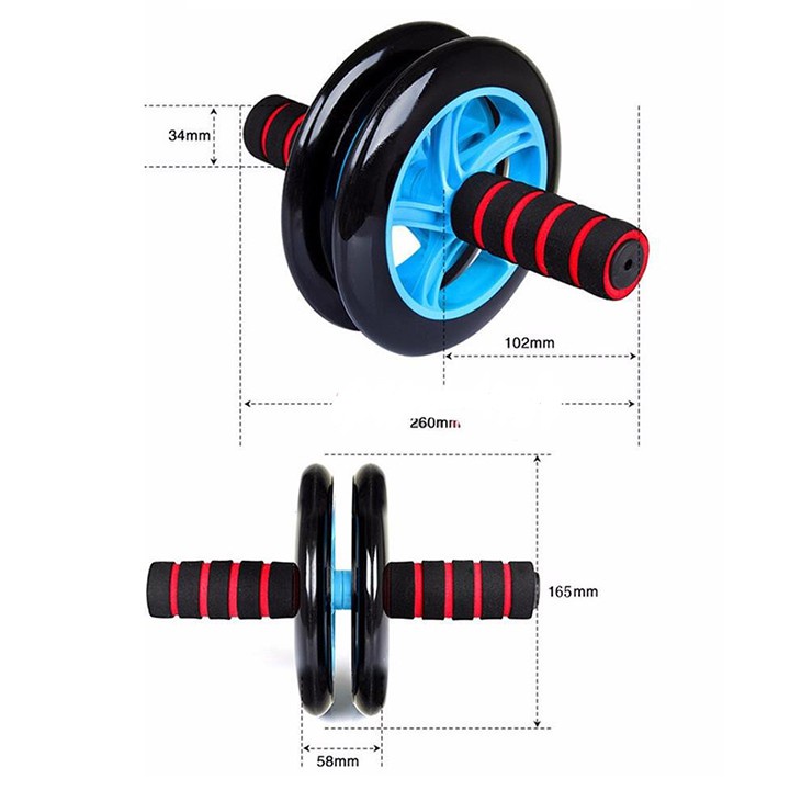 Con lăn tập cơ bụng 2 bánh AB đa năng giảm mỡ bụng săn chắc cơ chịu lực cao dễ dàng tháo lắp