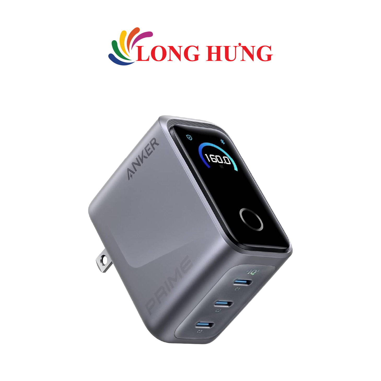 Cốc sạc Anker Prime Unmatched Power Smart Display 3Type-C 160W A2687 - Hàng chính hãng