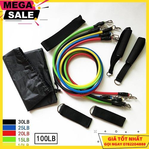 Dây Đàn Hồi Tập Gym+ Tặng Kèm 1 Bộ Dây Tập Thể Lực 5 Màu - Bộ 11 Dây Kéo Tập Thể Dục, Dây Cao Su Tập Gym, Dây Đàn Hồi Tập Thể Hình, Dây Đàn Hồi Tập Gym, Bộ Dây Tập Thể Lực 11 Món - Giao Hàng Toàn Quốc