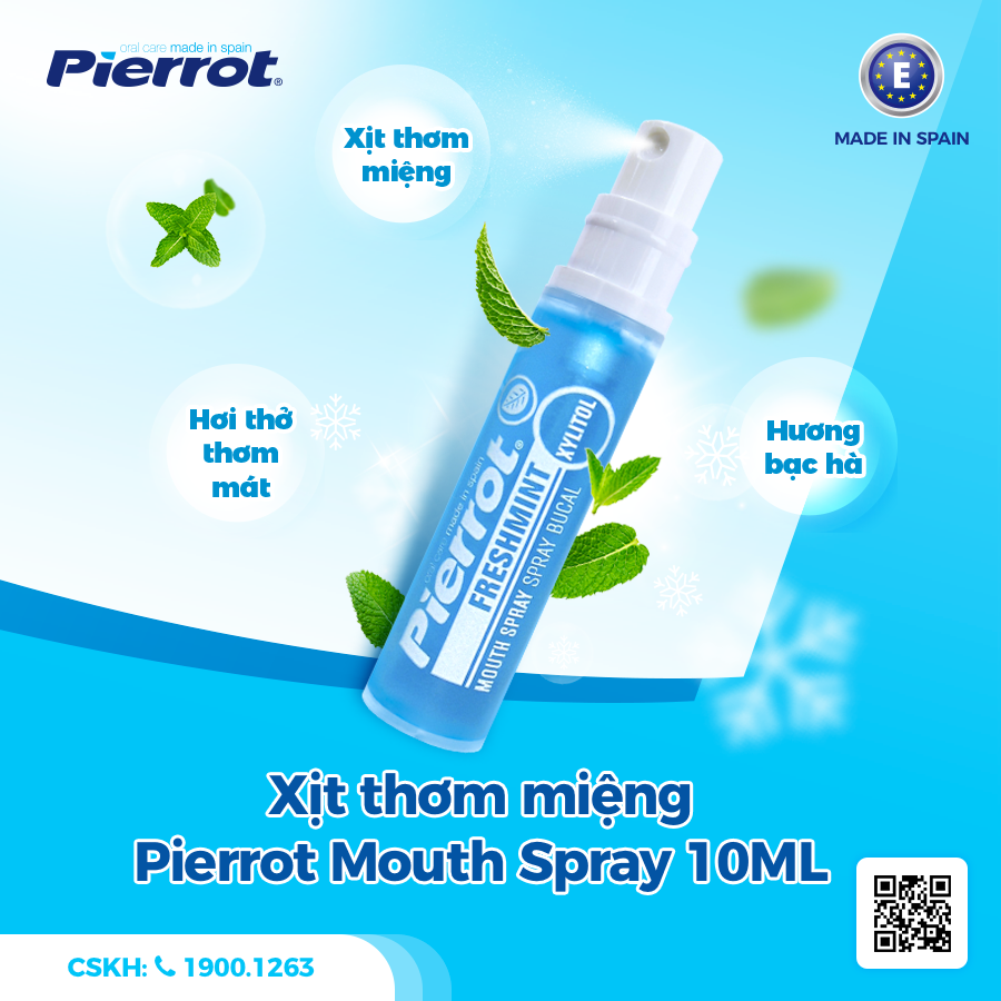 Combo 2 Xịt Thơm Miệng PIERROT Giúp Kháng Khuẩn, Loại Bỏ Mùi Hôi, Cho Hơi Thở Thơm Mát Mouth Spray 10ml/lọ