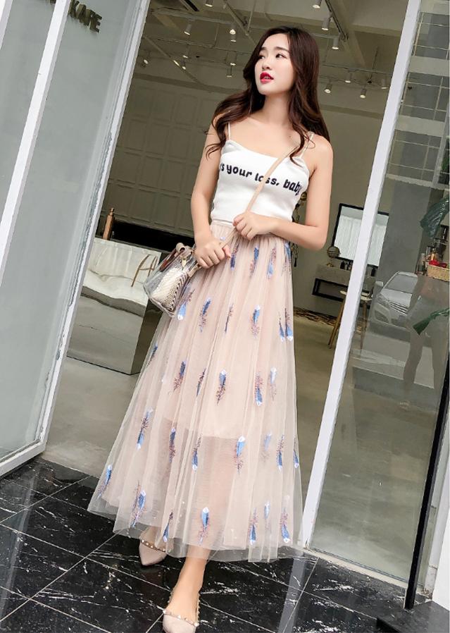 Chân váy ren Tulle - Tutu Chim công nữ tính và sang trọng VAY14 Free size