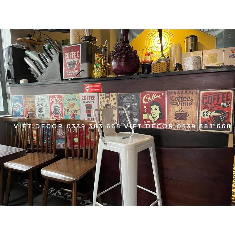 Decal Decor Vintage - Set 20 tấm Decal Coffee - Poster Trang trí Tường, Nội thất