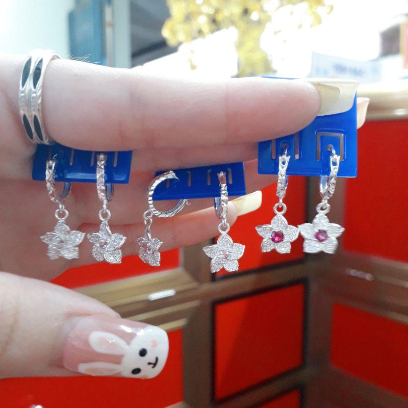 Bông tai hoa bạc cho bé  YN JEWELRY SL