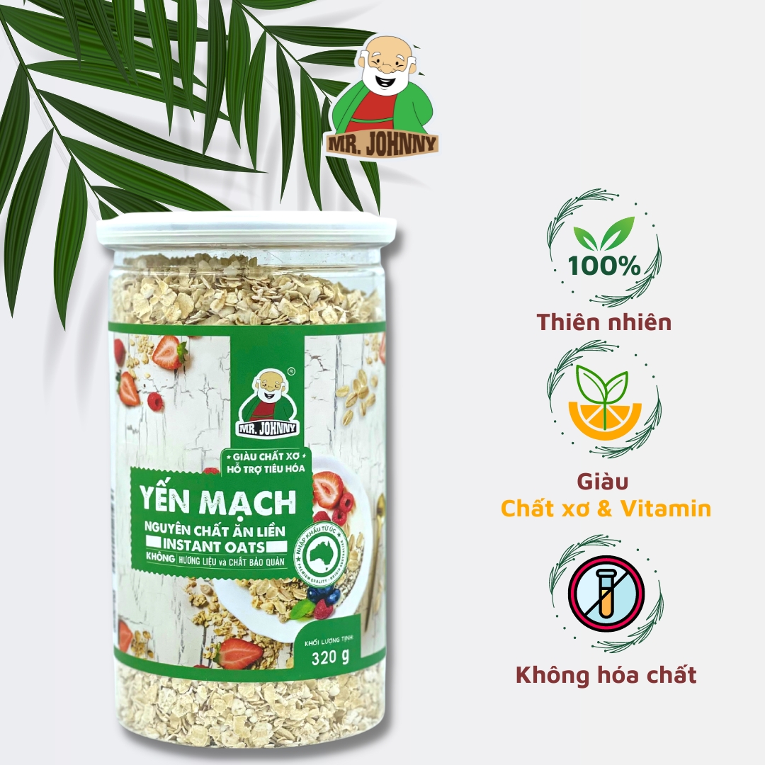 Yến Mạch Úc Cán Vỡ MR JOHNNY, Yến Mạch Giảm Cân An Toàn Chính Hãng - Túi 320g, 500g, 900g