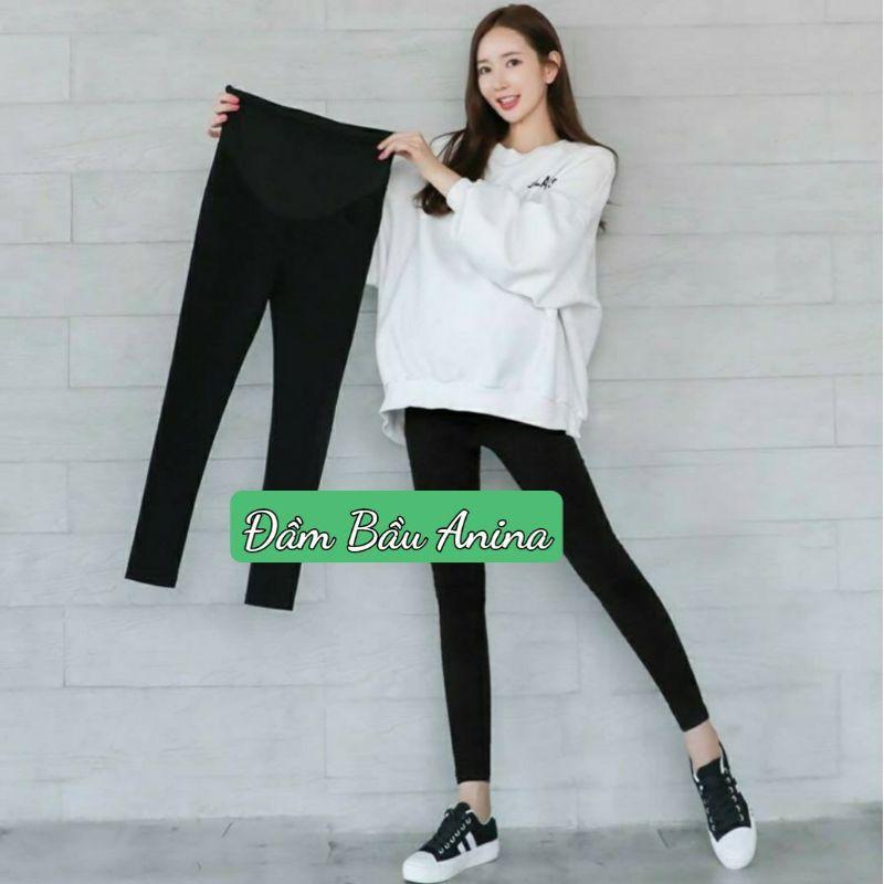 quần legging bầu có đáp bụng- quần bầu đẹp có túi cơi