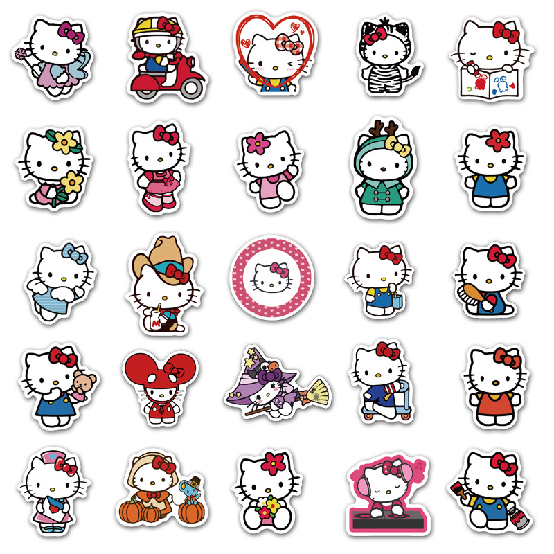 Sticker 50 miếng hình dán Hello Kitty setB