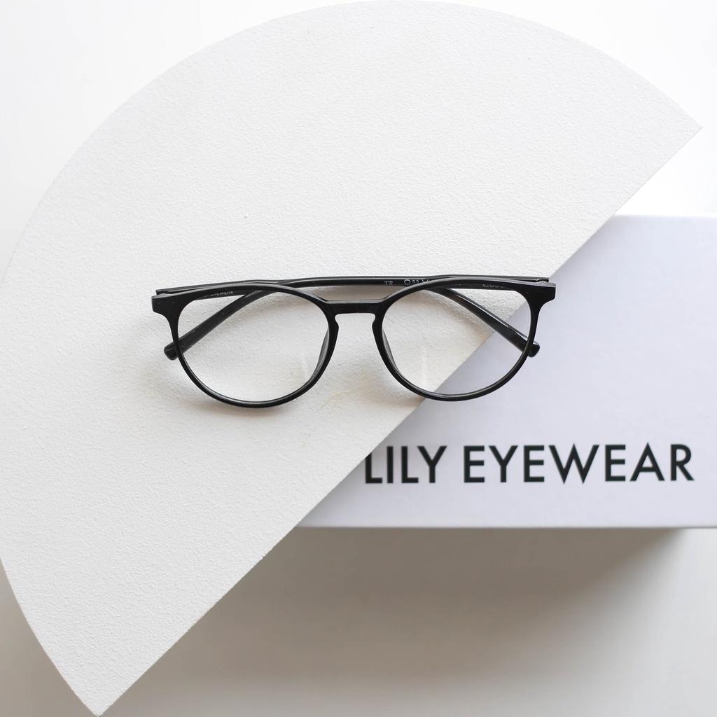 Gọng kính mắt tròn trong suốt Lilyeyewear Nam Nữ nhựa dẻo màu sắc Thời trang C0003