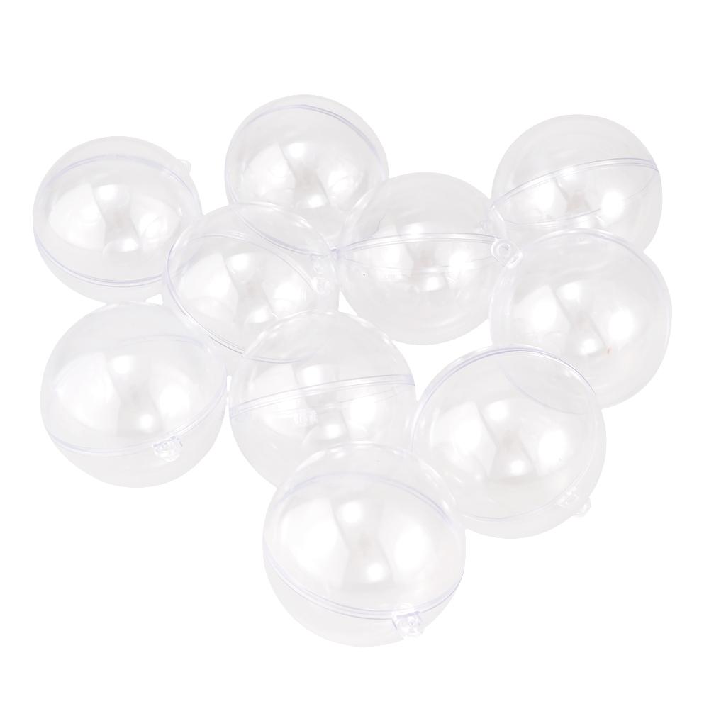 10pcs Clear Plastic Fillable Ball Ornaments Christmas Candy Box Crafts