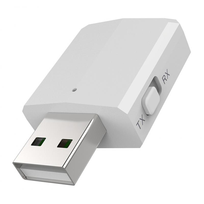 Bluetooth 5.0 USB Bluetooth Adapter Audio Receiver Transmitter White & Black