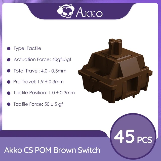 Bộ 45 Switch cơ Akko CS POM Brown - Hàng chính hãng