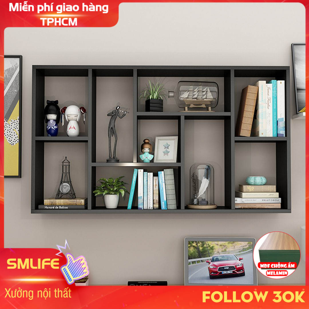 Kệ gỗ treo tường trang trí hiện đại SMLIFE Willard  | Gỗ MDF dày 17mm chống ẩm | D140xR20xC80cm